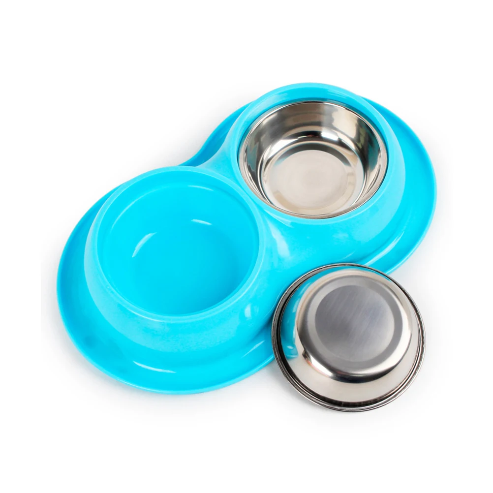 

Double Stainless Steel Dog Cat Feeder Anti-Obesity Easy Design Food Water Bowl For Small Dogs Cats Pet Supplies