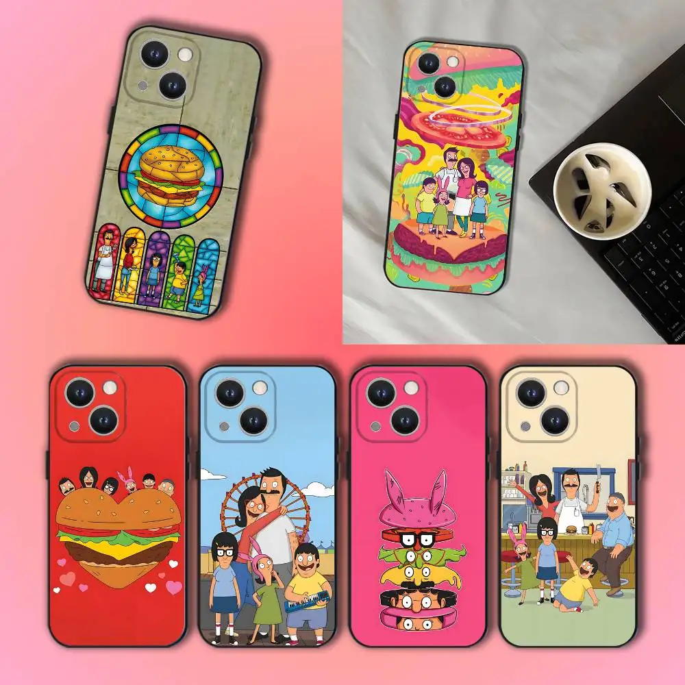 

Anime B-Bobs B-Burgers Black Soft Cover Phone Case For iPhone 17,16,15,14,13,12,11,Pro,XS,Max,XR,Plus,E,SE4,Mini