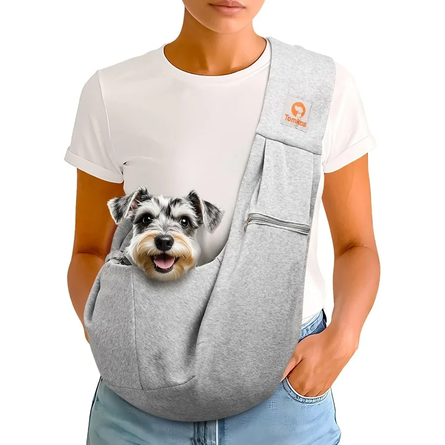 

Переноска-переноска для маленьких собак с карманом на молнии и классическим ремешком для домашних животных, весом 310 фунтов, идеально подходит для прогулок на открытом воздухе, путешествий и