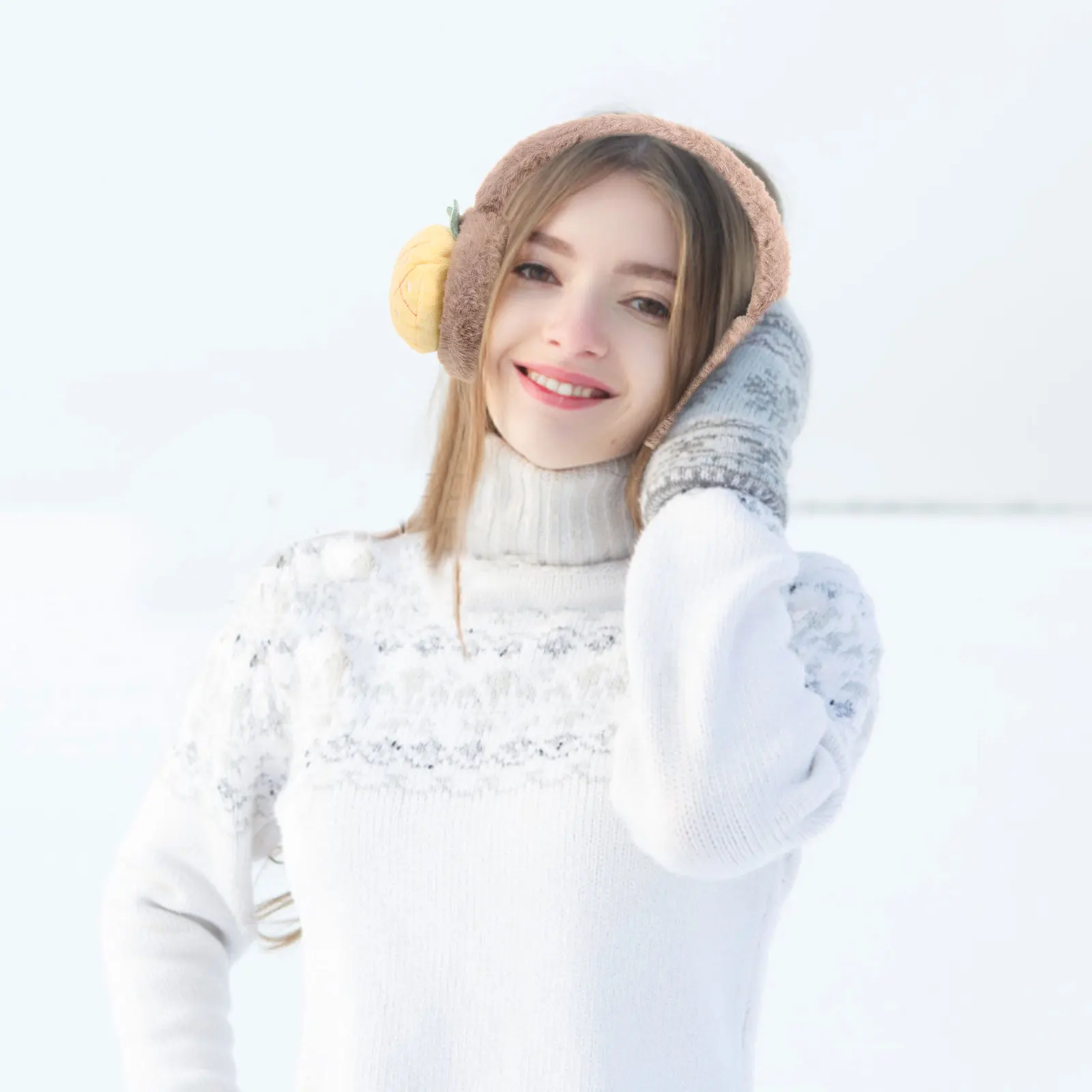 

Warm Earmuffs Warmer Headband for Women Woman Earphone Furry Cover Winter Snow