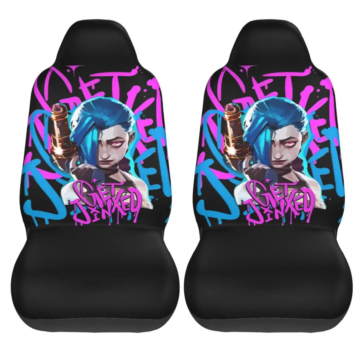 Jinx Anime Chaos Is My Calling Universal Car Seat Cover Four Seasons Travel Arcane Game Car Seat Mat Polyester Hunting