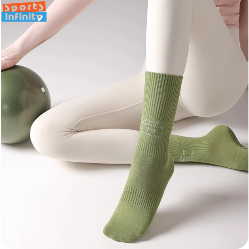 

Mid Tube Yoga Socks Anti Slip Women Professional Pilates Socks Exercise Fitness Skipping Rope Running Dance Special Sports Socks