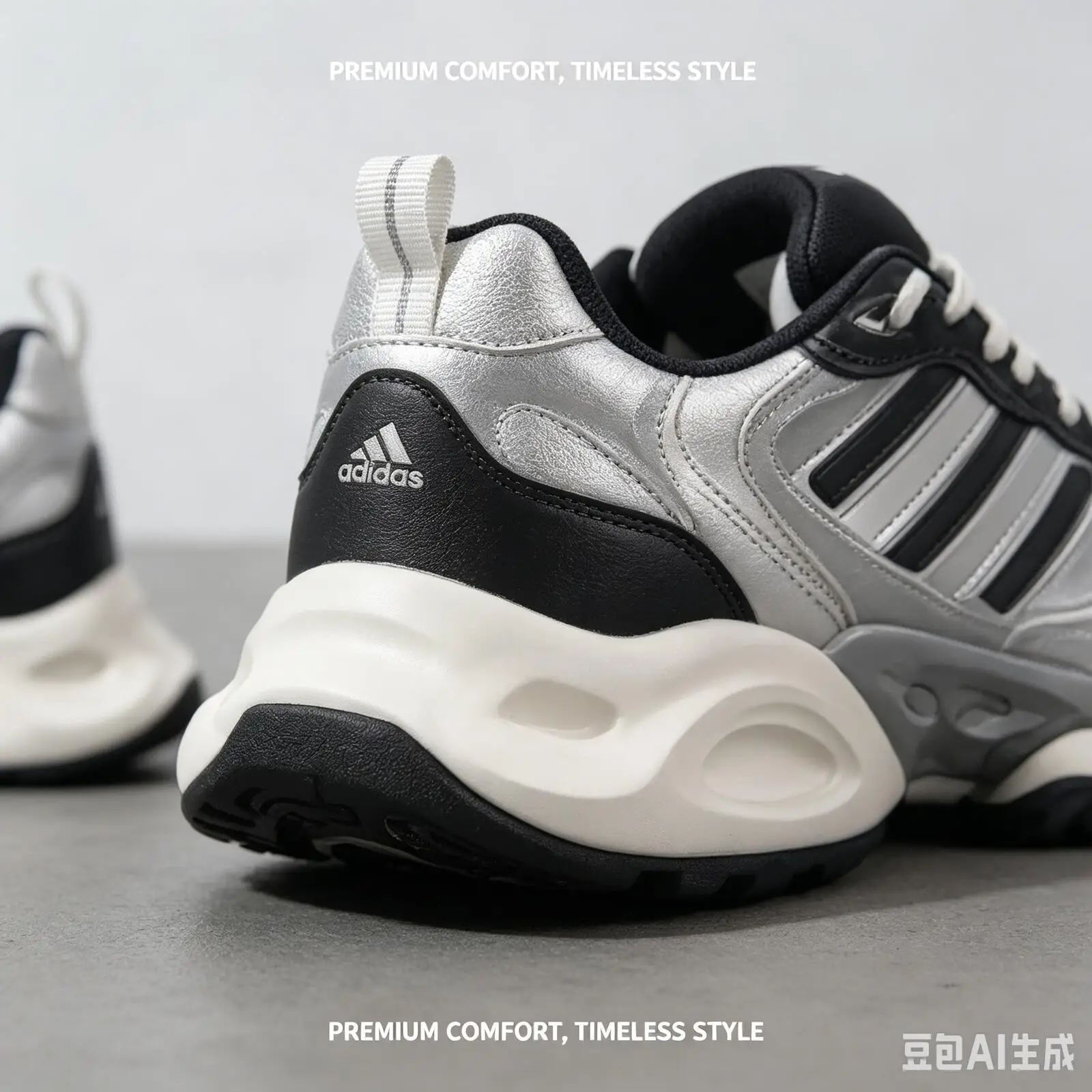 Hot Adidas XLG Runner Silver Black Retro Chunky Dad Sneakers Breathable Cushion Running Shoes IH0429