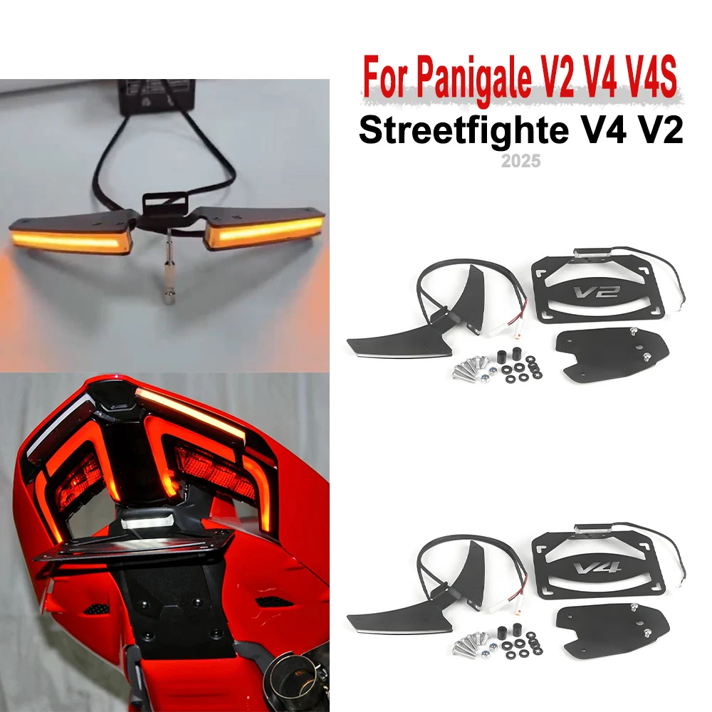 

Motorcycle Rear Short Tail Stock Tidy License Plate Holder Tailstock Bracket For Ducati Panigale V2 V4 V4S Streetfighte V4 2025