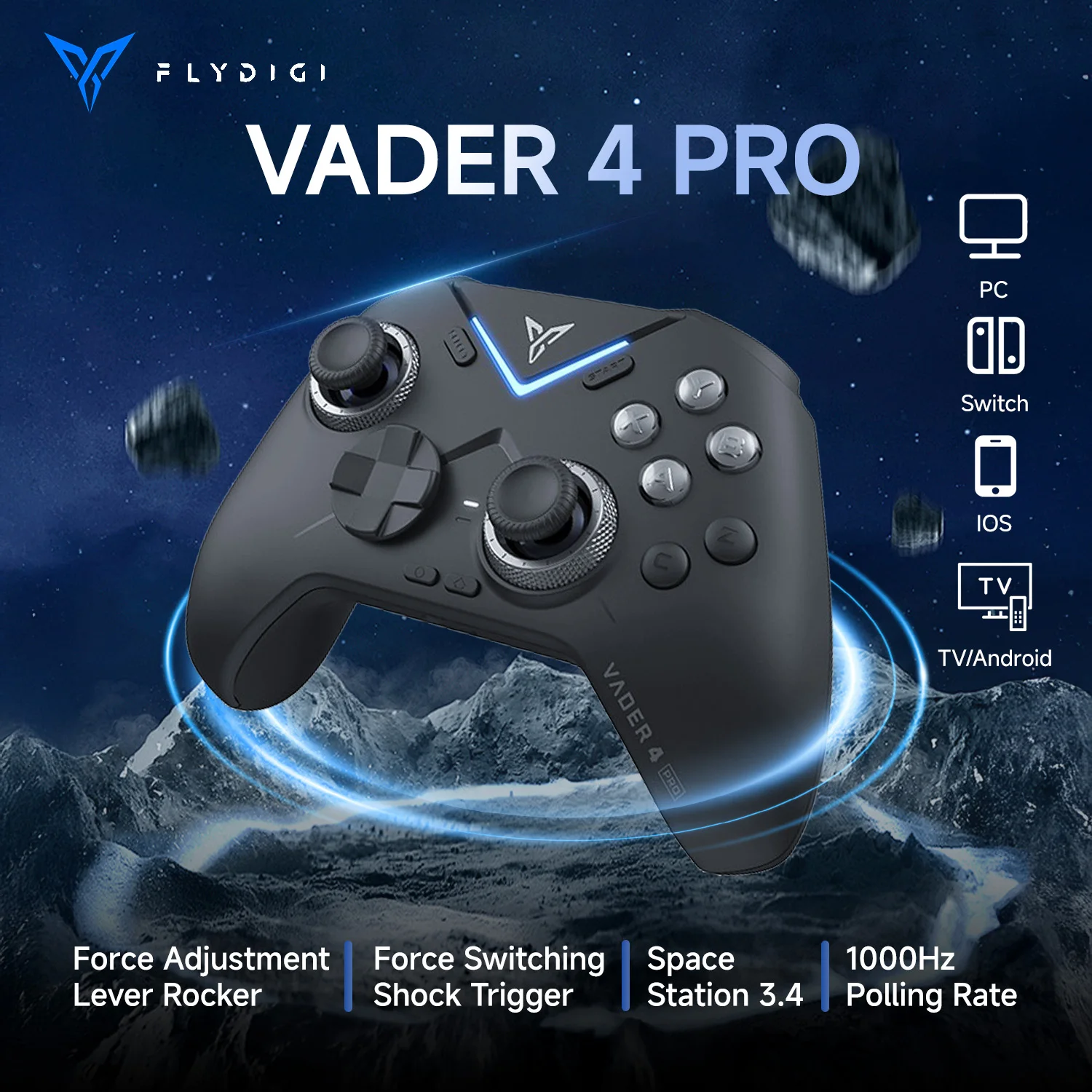 Flydigi Vader 4 Pro بلوتوث لوحة ألعاب لاسلكية قوة للتحويل الزناد رياضي النخبة أذرع التحكم في ألعاب الفيديو للكمبيوتر NS TV Switch Games
