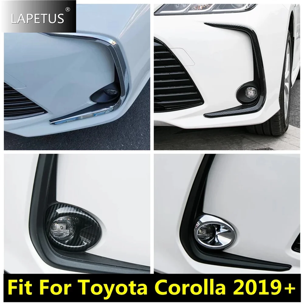 

Chrome / Carbon Fiber Front Fog Lights Foglight Lamps Ring & Eyelid Eyebrow Decor Cover Trim Fit For Toyota Corolla 2019 2020