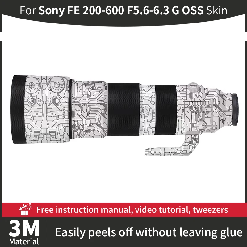 For Sony FE 200-600mm F5.6-6.3 G OSS Lens Skin Sony 200 600mm Skin Anti-scratch Camera Lens Sticker protective film