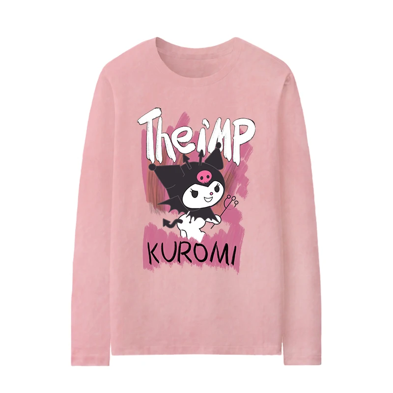 Kuromi Long Sleeve T-shirt Female Sanrio Melody Joint Cotton Cartoon Printed Clothing Base Shirt