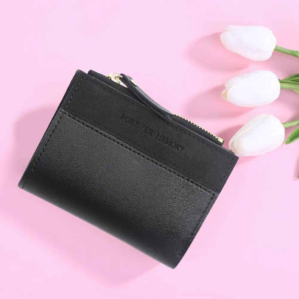 Stylish Small Wallet Smooth Zipper Slim Wallet Multi-slots Small Wallet Coin Purse Money Case  Credit Card Holder
