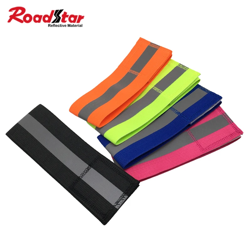 Roadstar 2PCS Running Reflective Bands for Wrist Arm Ankle Leg Reflector Armband Safety Light Tape Bracelet Strap Night Cycling