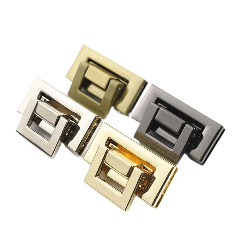 

10pcs Luggage Hardware Accessories Gold Die-cast Twist Lock Insert Lock Square Lock Bag Handbag Locks Hardware Components