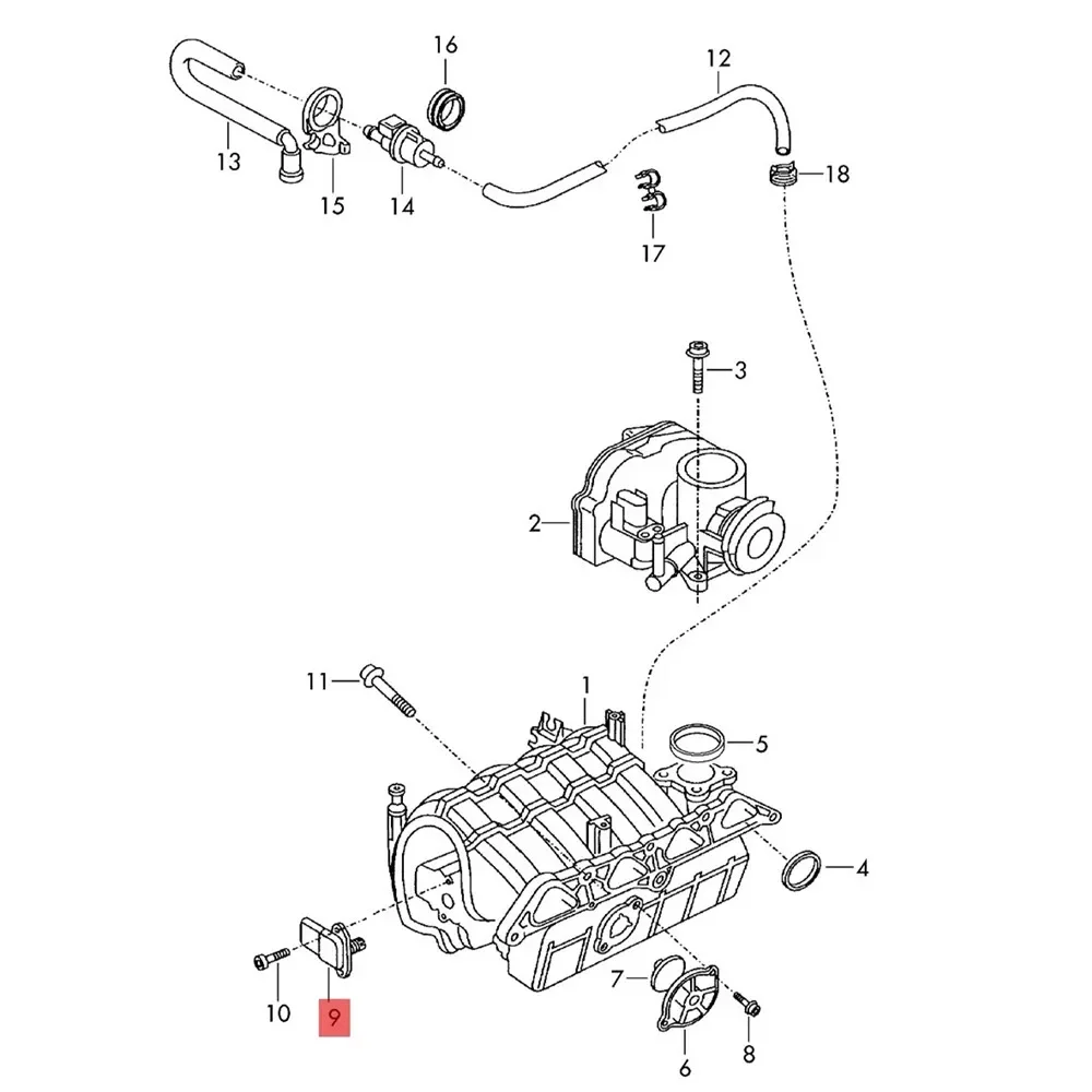 6Pcs 036906051 MAP Intake Manifold Absolute Pressure Sensor 1.2 1.6 1.4 16V For Golf MK3 MK4 Polo 036906051D
