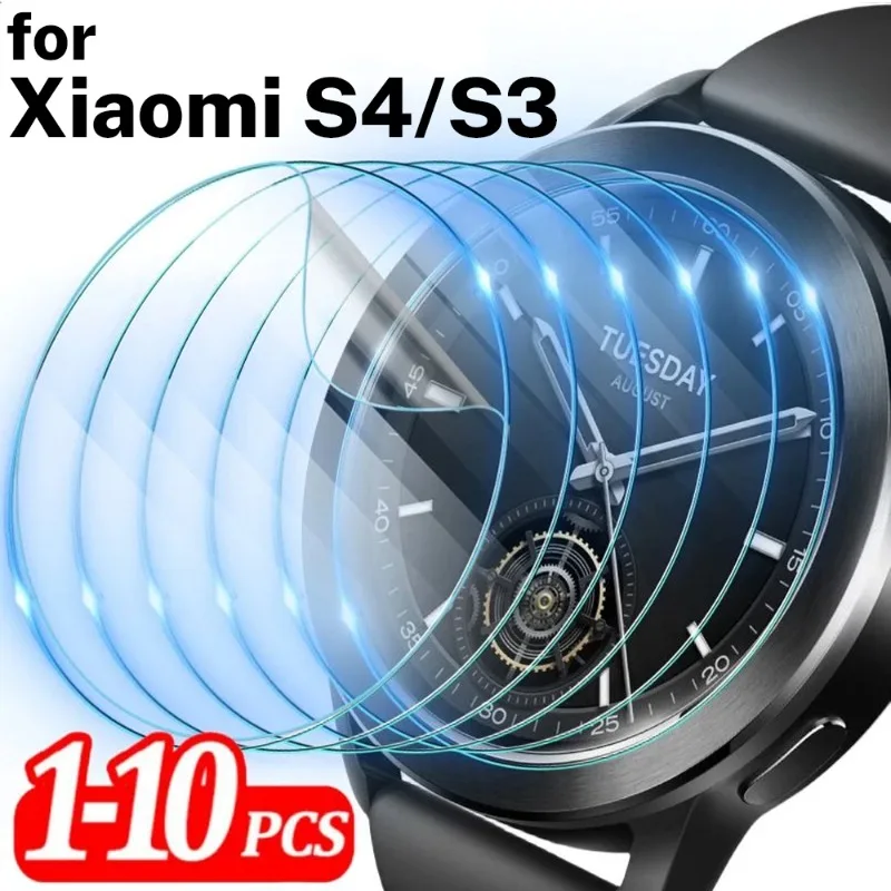 10/8/5/3/1Pcs for Xiaomi Watch S3 HD Screen Protector Soft Anti-scratch Hydrogel Film for Xiaomi Mi S4 S3 Smartwatch Not Glass