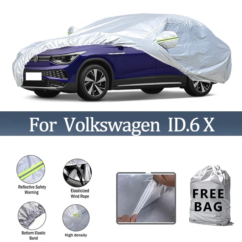 

For Volkswagen ID.6 X Car Cover Outdoor Protection Covers Snow Sunshade Waterproof Dustproof Exterior UV Car Accessories