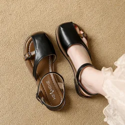 Sandals Women's 2024 Summer New Women's Shoes Thick Sole Hollow Fashion Casual Flat Bottom Shoes Sandalias De Mujer