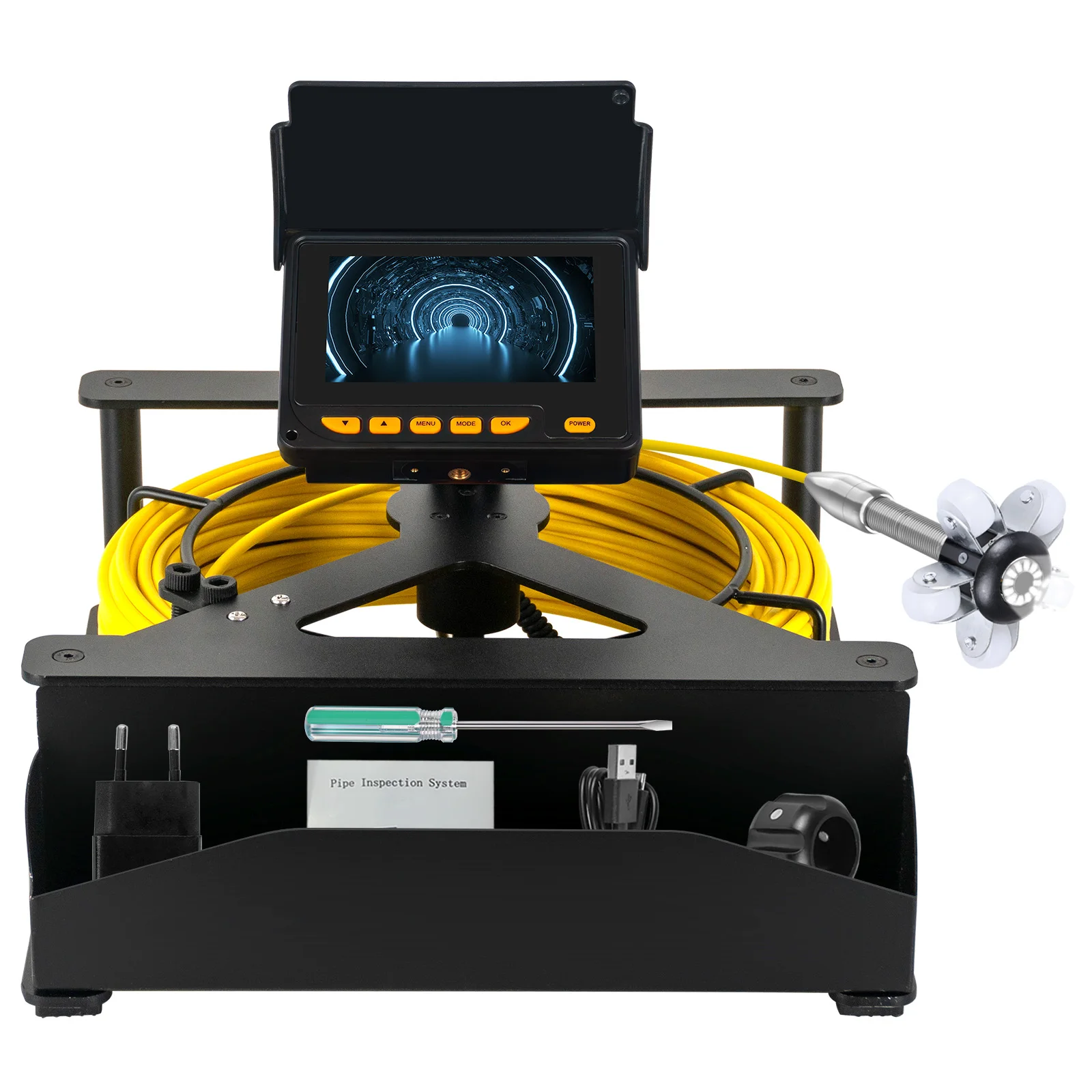 Sewer CCTV HD 4.3in Drain Duct Pipe Plumbing Endoscope Camera 16GB DVR Waterproof Ip68 50m Night Vision SD/Memory Card