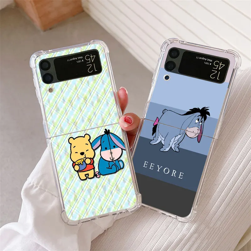 Disney Bear Winnie eeyore Air Bags Bag Funda Silicone Phone Case for Samsung Galaxy zflip Z Flip 3 Z Flip 4 5G ZFlip3 ZFlip4