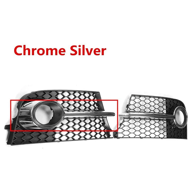 Exquisite-Car Mesh Fog Lamp Frame Honeycomb Grille Fog Lamp Cover Parts For  TT MK2 S-LINE TTS 2011-2014 8J0807682K 8J080768