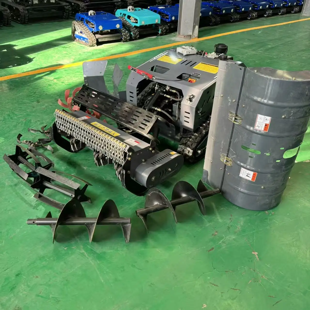 

Construction Agricultural Orchard Multi-function Remote Control Management Machine Weeding and with Rotary Tiller and Mower
