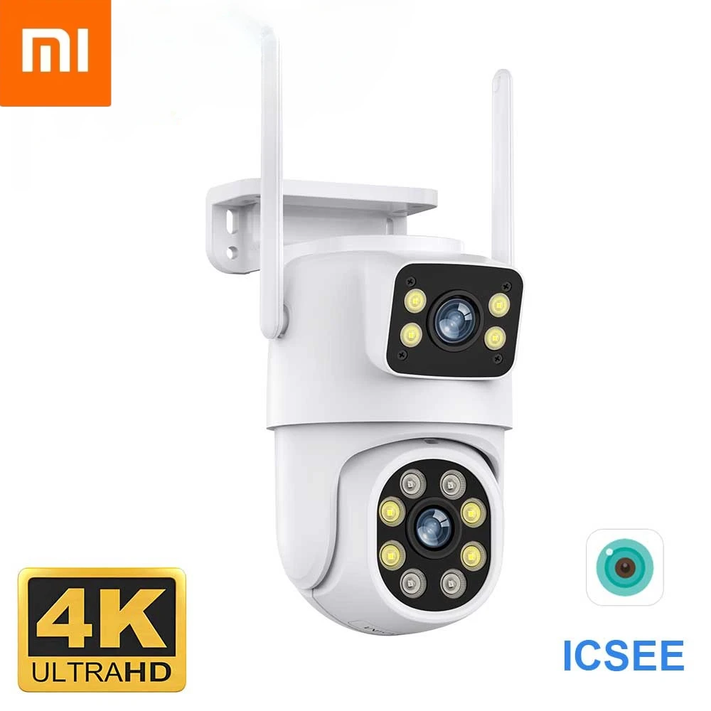 Xiaomi 8MP PTZ Wifi Camera Outdoor Night Vision Dual Screen Human Detection 4MP Security Protection CCTV Surveillance IP Camera