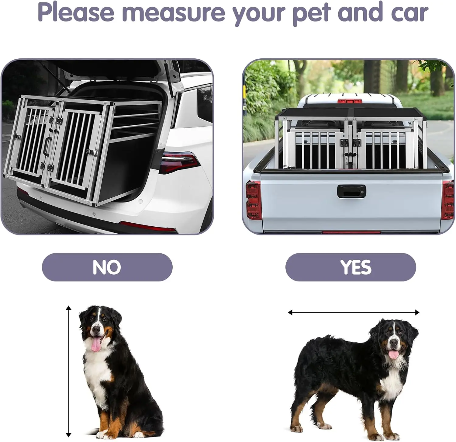 EUGAD - Caja de Transporte Robusta para Perros, Transportín de Aluminio para Mascotas con Divisor Extraíble, 2 Puertas, para Perros Medianos y Grandes como Samoyed, Labrador, Husky, Pastor