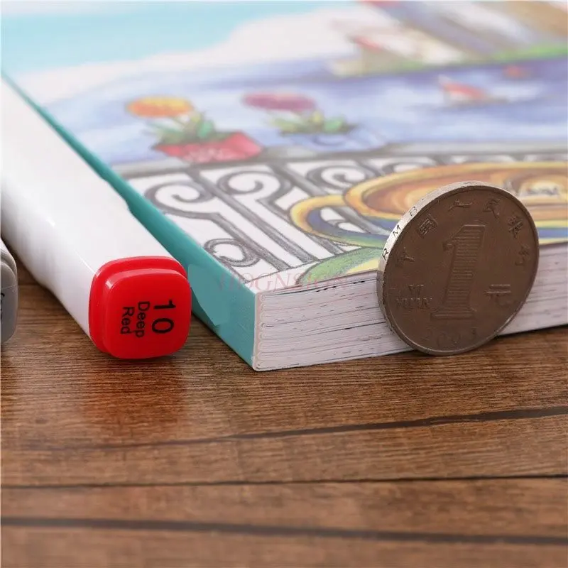 1book Travel coloring book, adult coloring drawing, adult stress relieving drawing book, children's graffiti album book