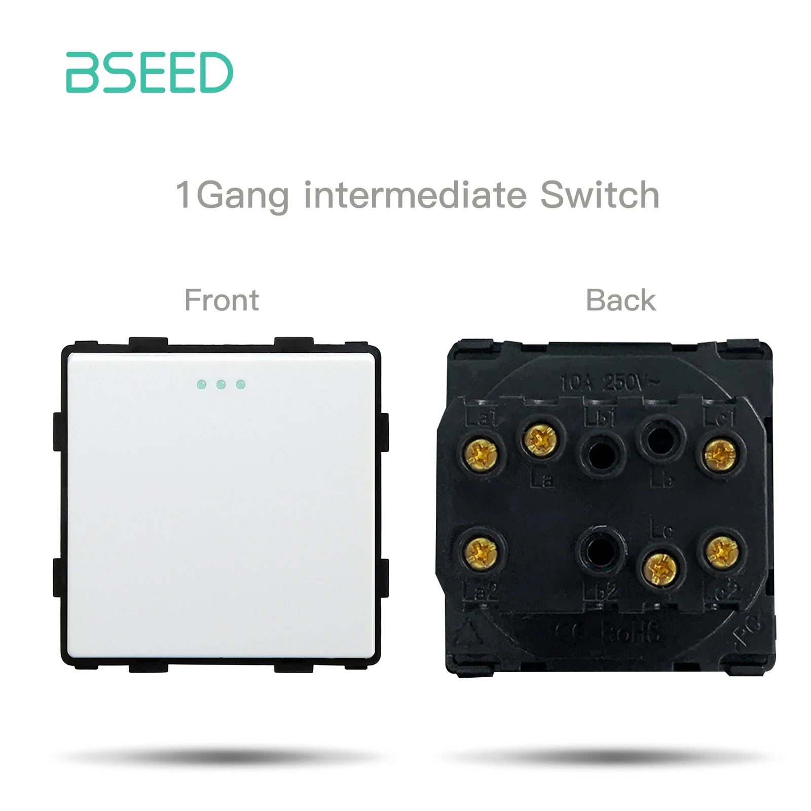 BSEED Glasrahmen TV/ST/USB-Buchse Typ-C EU-Buchse CAT5 RJ45 HDMI-Buchse Funktionsteile 1/2Wege mechanische Tastenschalter Teil