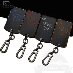 Leather Key Case Holder for Renault Clio Scenic Megane 2 3 Duster Sandero Captur Twingo Koleos 4 Buttons Key Cover Keychain