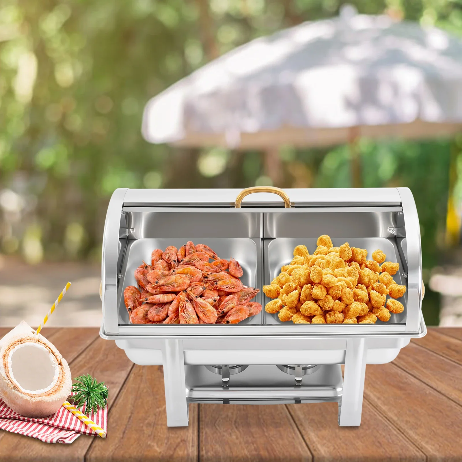 Chafing Dish Buffet Set Anti-Rust Buffet Warmer Keep Temperature with Portable Handles for Homes/Kitchens/Restaurants