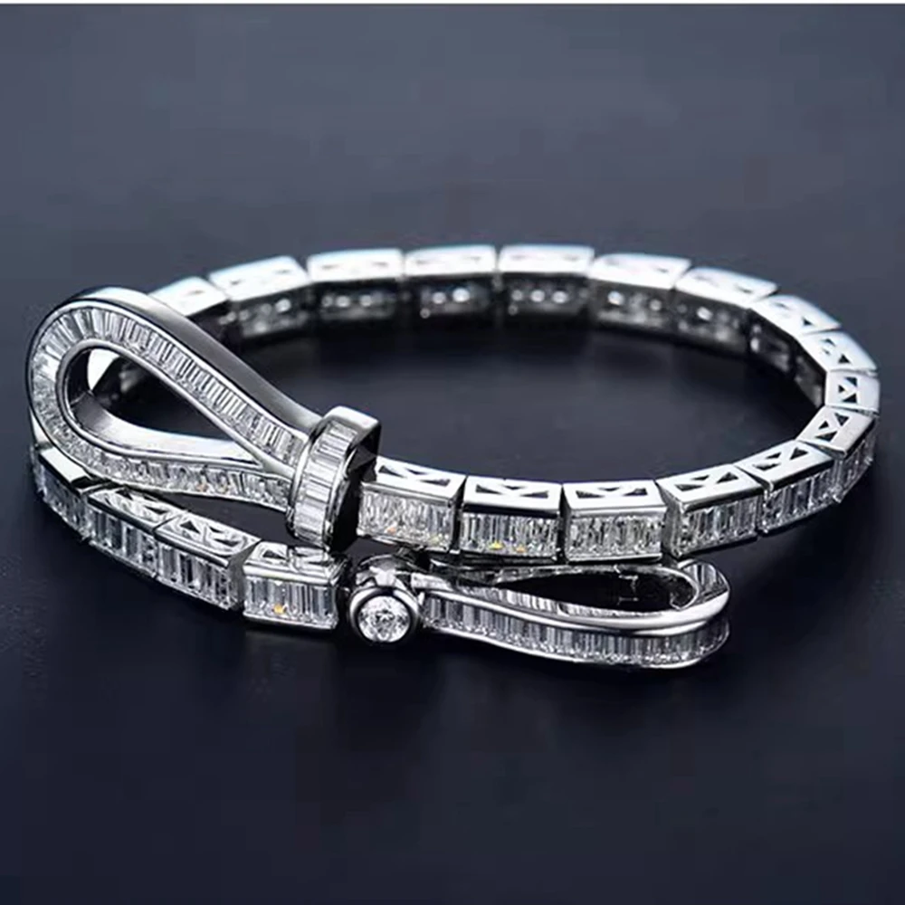 Wong Regen 100% 925 Sterling Zilver Lab Saffier Edelsteen Mousserende Armbanden Fijne Paar Sieraden Jubileum Geschenken Groothandel