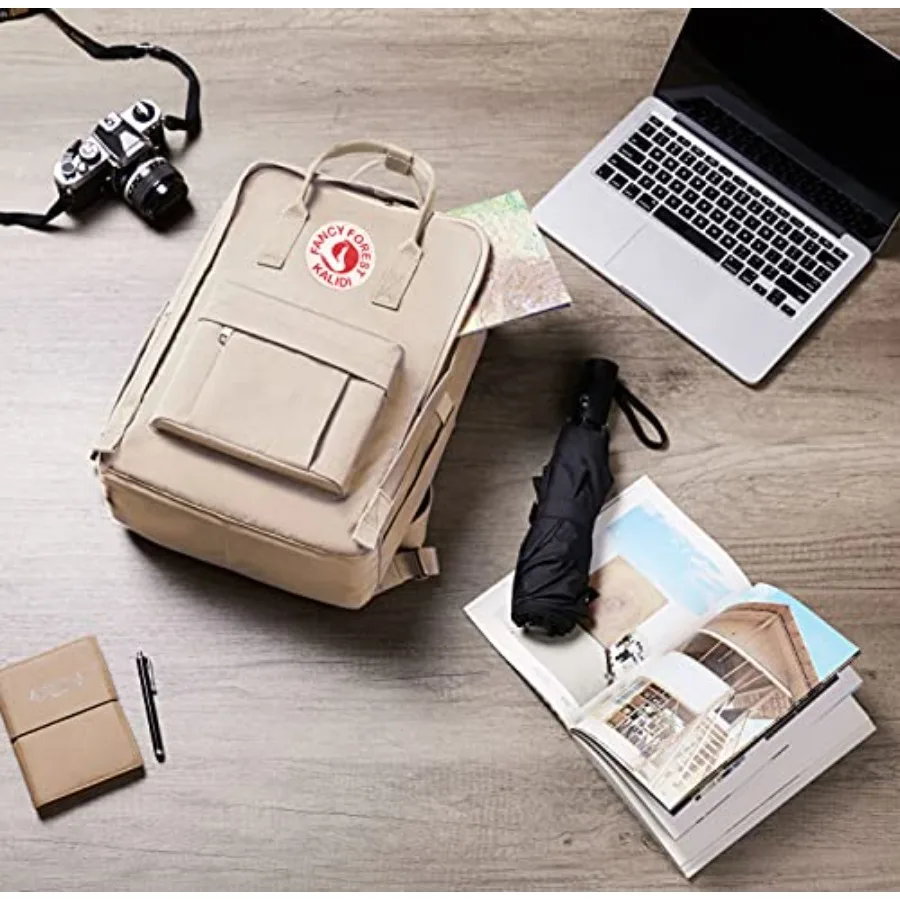 Casual Laptop Backpack 15 Inch Square Daypack Totepack Travel Bag Anti Splash Multi Pockets Classic Adjustable Rucksack For Out view 6