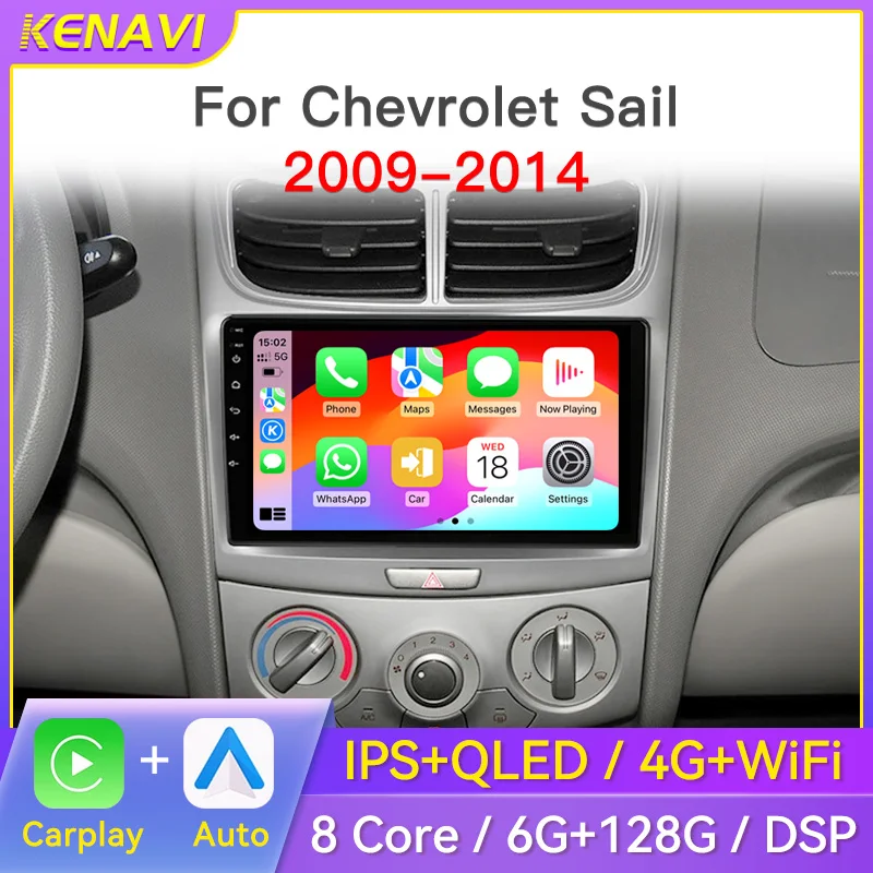 

2 Din Android10.0 Car Stereo Radio Multimedia Video Player For Chevrolet Sail 2009-2014 Navigation GPS Carplay Auto With Screen