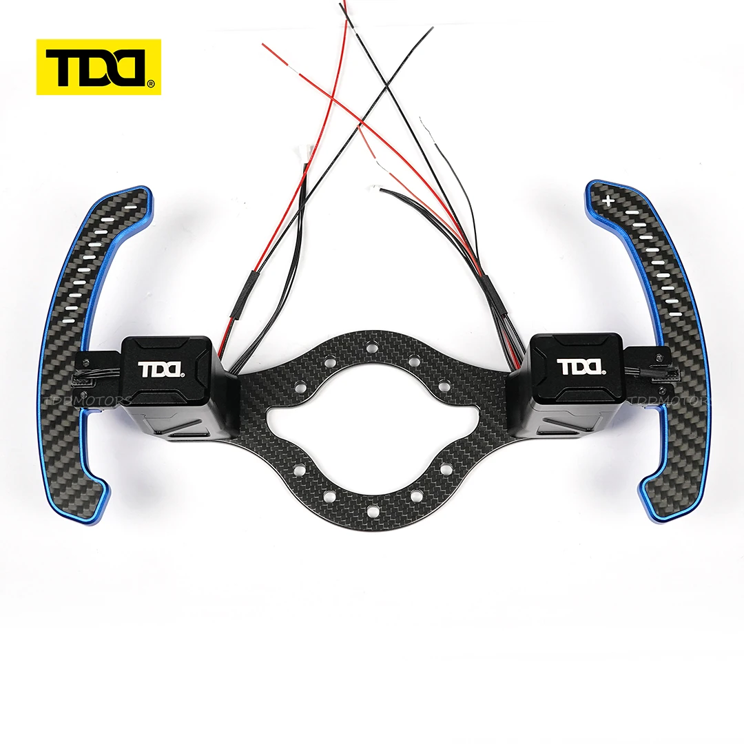 TDD  LED Carbon Fibre Magnetic Paddle Shifter Quick Release Steering Wheel Carbon Fibre Paddle For Universal Racing