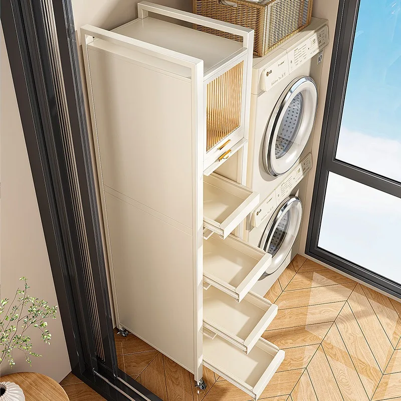 Crack storage cabinet gap narrow side shelf kitchen refrigerator side pull-out cabinet ultra-narrow slot storage cabinet