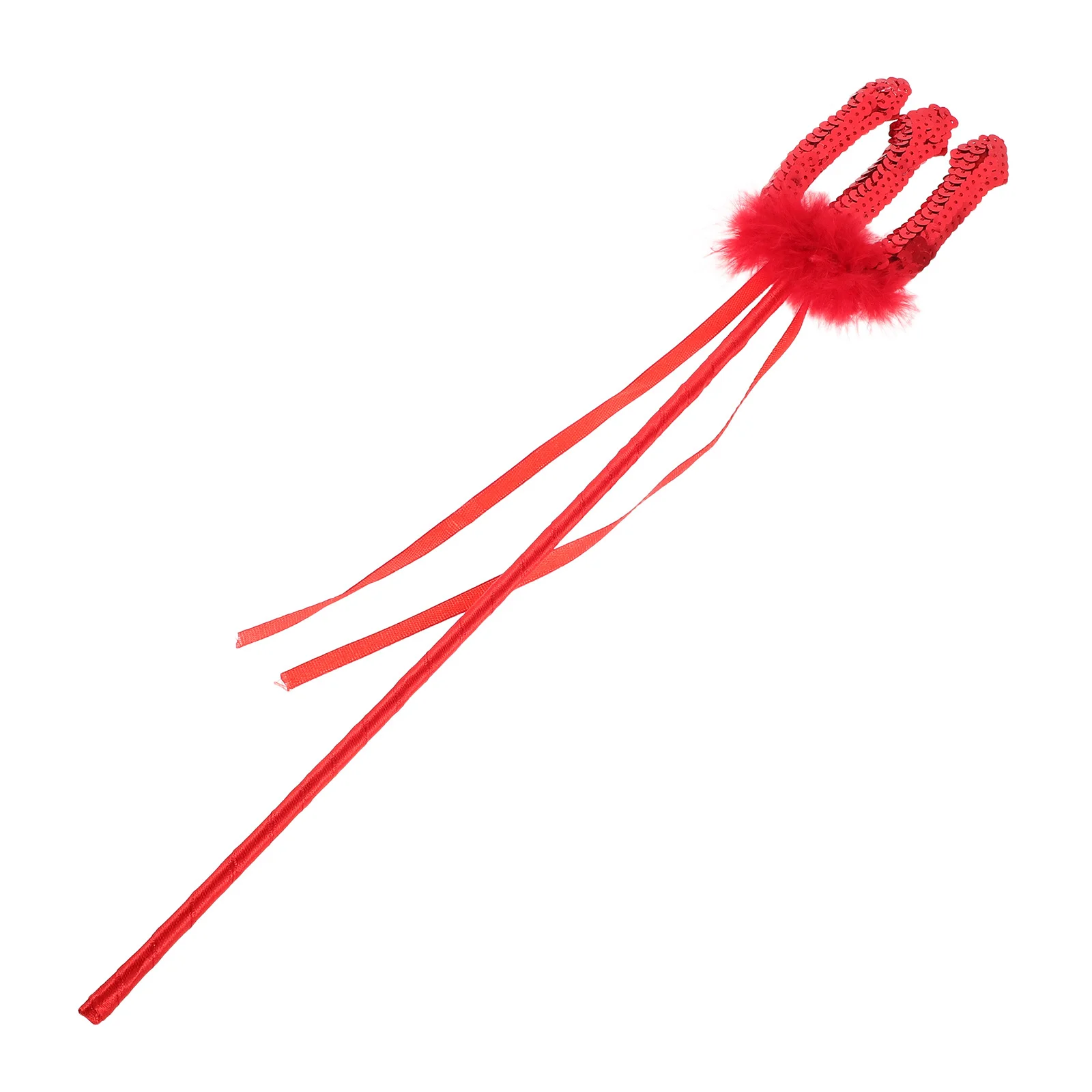 ملحقات حفلات الهالوين الشيطان ترايدنت بالترتر الأحمر خفيفة الوزن لامعة لتزيين المهرجانات #4