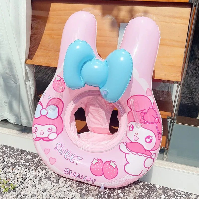 Summer Cute Cinnamoroll Swimming Rings Thickened Inflatable Cartoon Kuromi Armpit Rings Sitting Rings Anti-Rollover Life Buoy