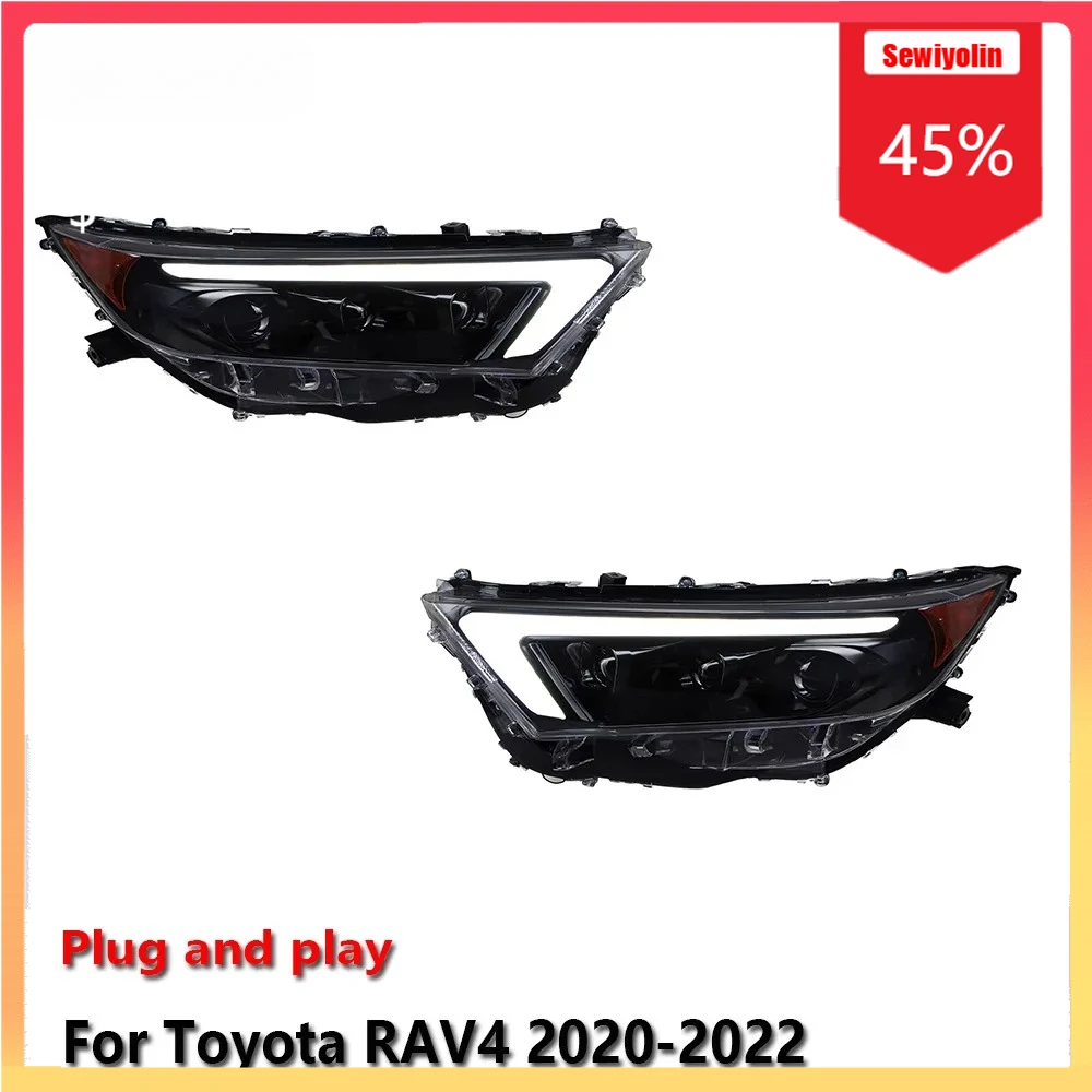 

Car LED Headlight Automobile Parts For Toyota RAV4 2020-2022 Fog DRL Brake Turn Signal Lamp Plug and Play