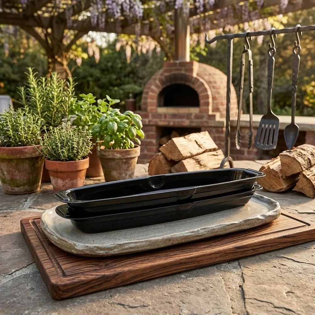 Outdoor Grill Drip Tray Compatible with Multiple Grill Types to Collect Oil and Drippings During Regular Cooking Use