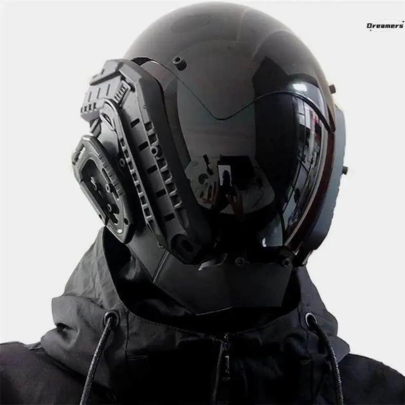 Cyberpunk Mask Cos Mecha Mecha Sense Eating Chicken Field Bar Tactical Helmet for Child Adult Halloween Party Costume Props