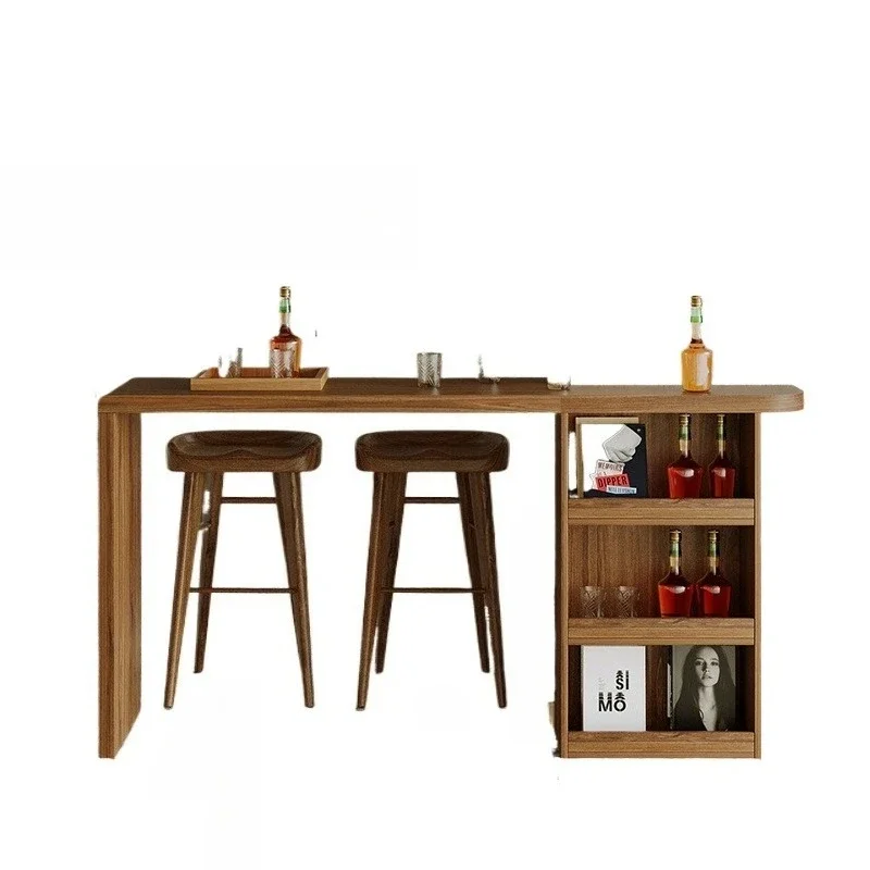 

Household kitchen island table integrated high bar table partition wine cabinet integrated bar table