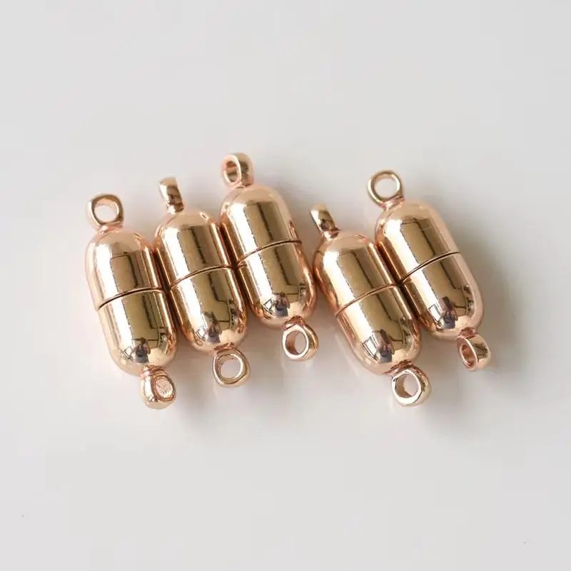 

1PCS 19x6mm 14K Gold Color Smooth Oval Capsule Magnetic Buckle Magnet Buckle DIY Handmade Charm Accessories