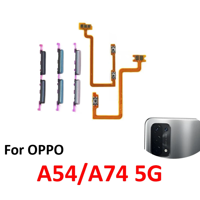 Phone Volume Button Flex Cable For Oppo A54 A74 5G CPH2195 CPH2197 New Up Down External Key Internal Flex Repair Parts Black