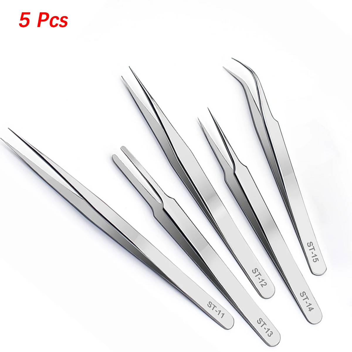 1/5PCS Uhr Hände Installation Arbeit Pinzette Gerade Ellenbogen Griff Edelstahl Antistatische Hohe Härte Pinzette Uhrmacher Werkzeug
