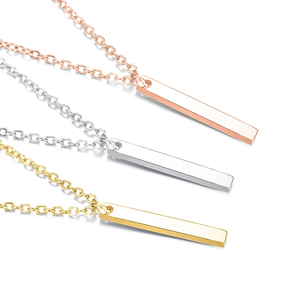 e-Manco Stylish Stainless Steel Pendant Necklace Thin Link Chain Necklace Best Friend Necklace Minimalist Choker Jewelry