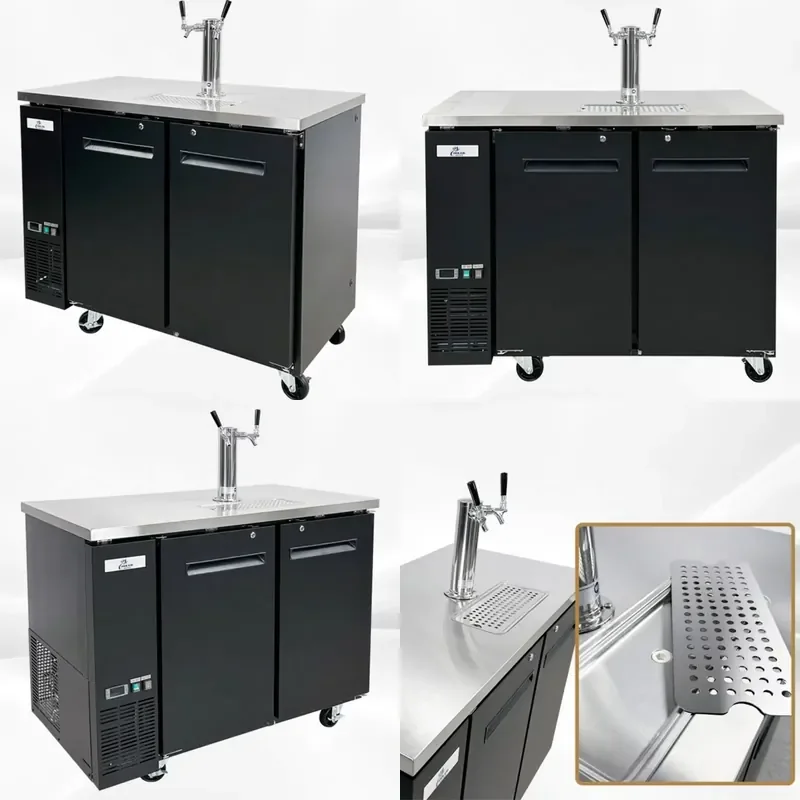 Commercial Draft Beer Dispenser Kegerator Stainless Steel Beer Keg Cooler for Restaurant Kitchen Equipment