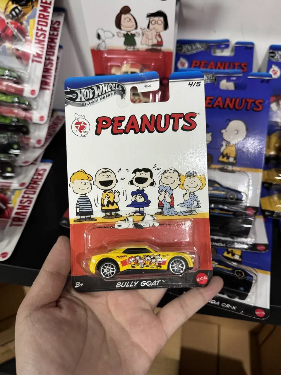 Hot Wheels Série Prata 75th Amendoim Snoopy Volkswagen Beetle Super Gnat Honda Bully Goat 1/64 Diecast Modelo Carro Brinquedo Presentes