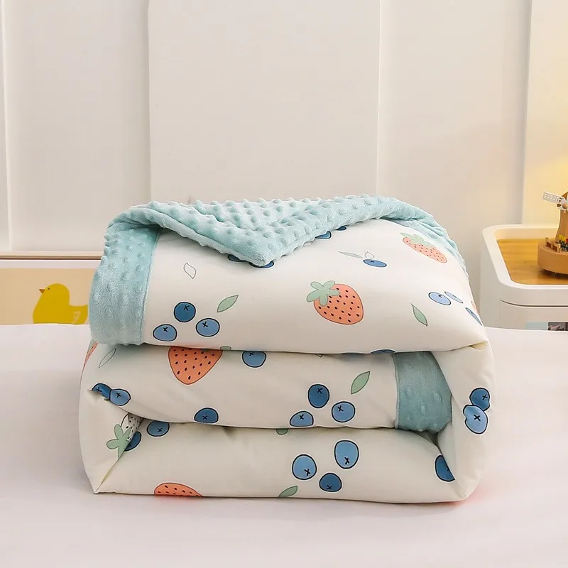 Baby Quilt Autumn and Winter Quilt Core Washed Cotton Nap Quilt Cartoon Air Conditioning Quilt Thickened Washable Class A