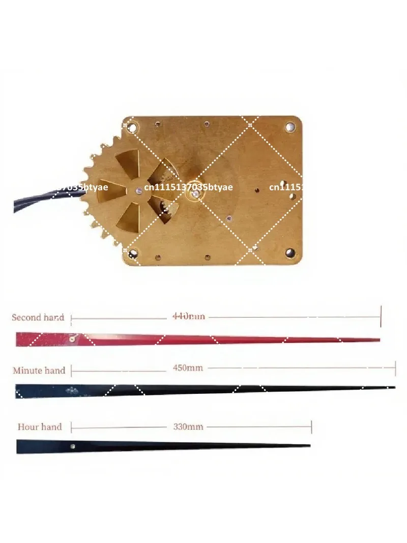 220V Metal Gear High Torque Clock Motor Mechanism Kit 45cm Extra Long Pointer for Large Wall Clock Repair DIY