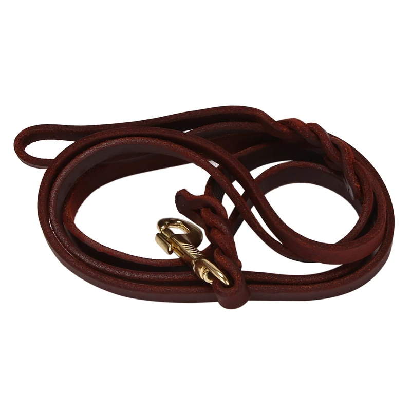 2X 2M Long Leather Braided Pet Dog Walk Traction Collar Strap Training Leash Lead