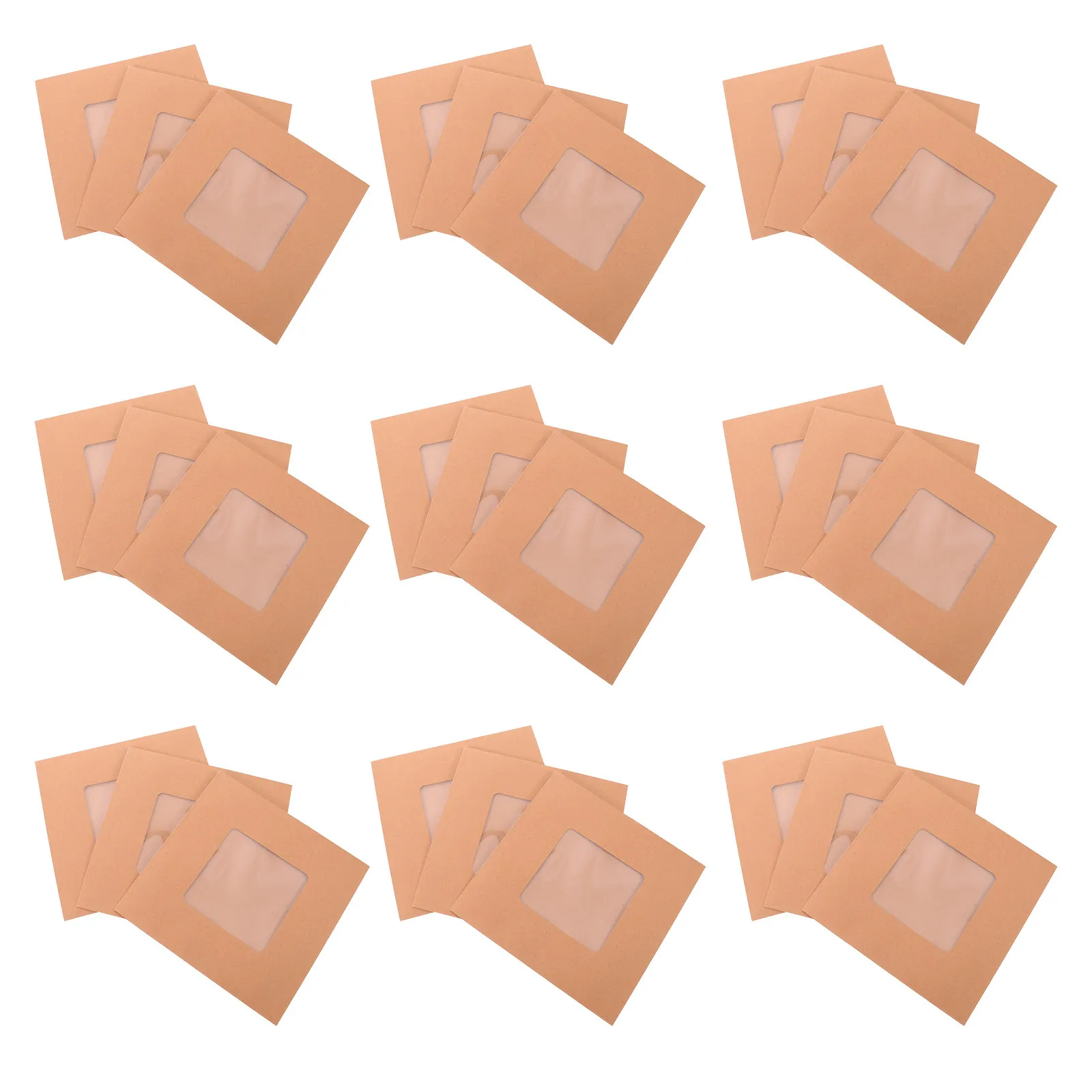 30Pcs Kraft Paper Window Envelopes Clear Full Window Document Folder Organizer Holder for Mailing Business Invoice Document